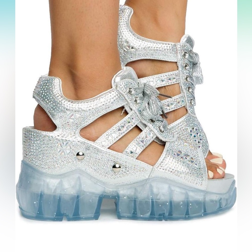 Anthony Wang Chunky Silver Gem Sandal - Picture 6 of 6